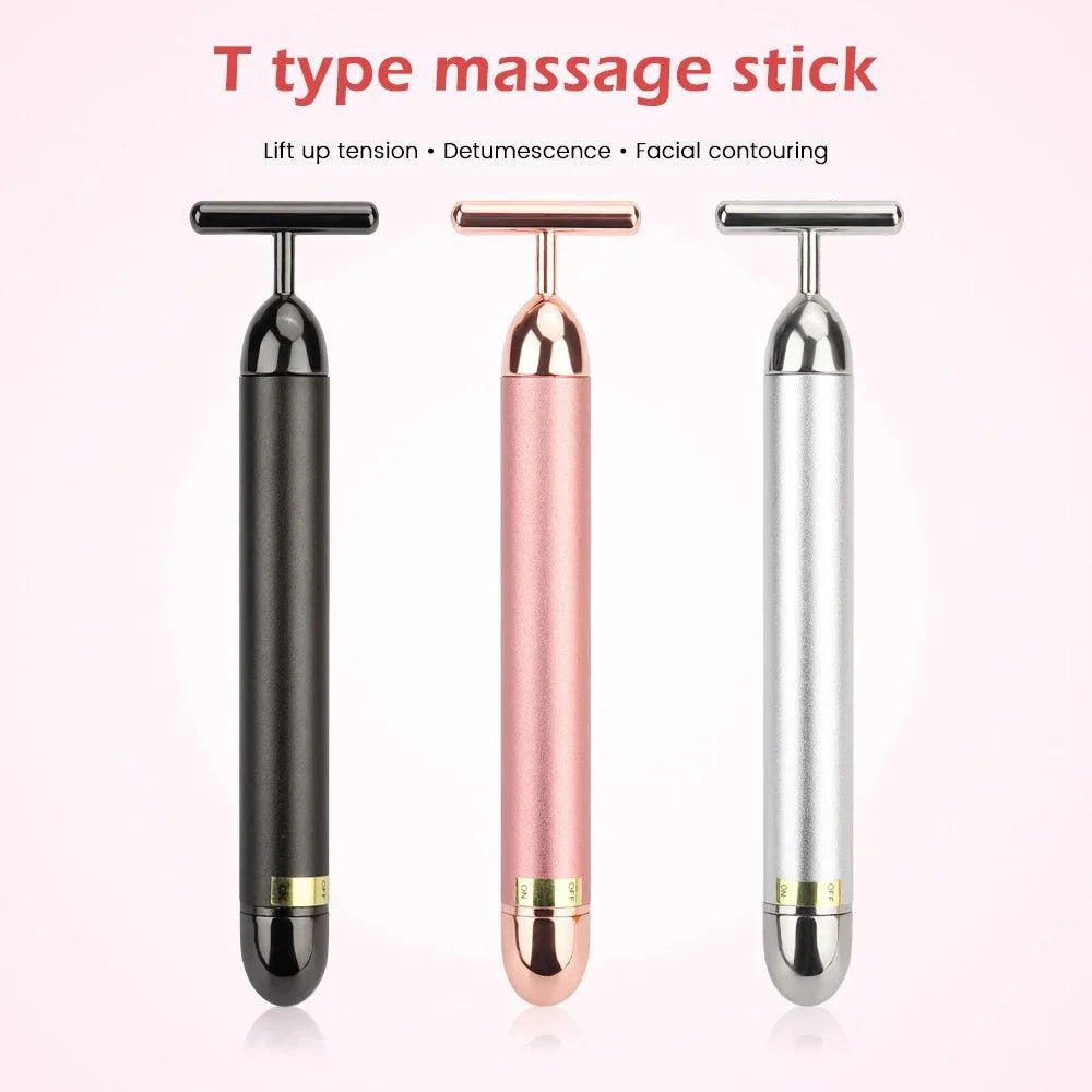 24K Gold Vibrating Face Lifter device promoting anti-aging and skin rejuvenation with waterproof design