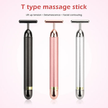 24K Gold Vibrating Face Lifter device promoting anti-aging and skin rejuvenation with waterproof design