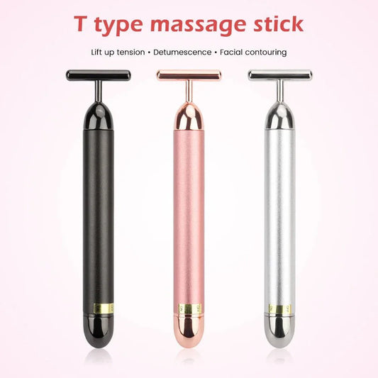 24K Gold Vibrating Face Lifter device promoting anti-aging and skin rejuvenation with waterproof design